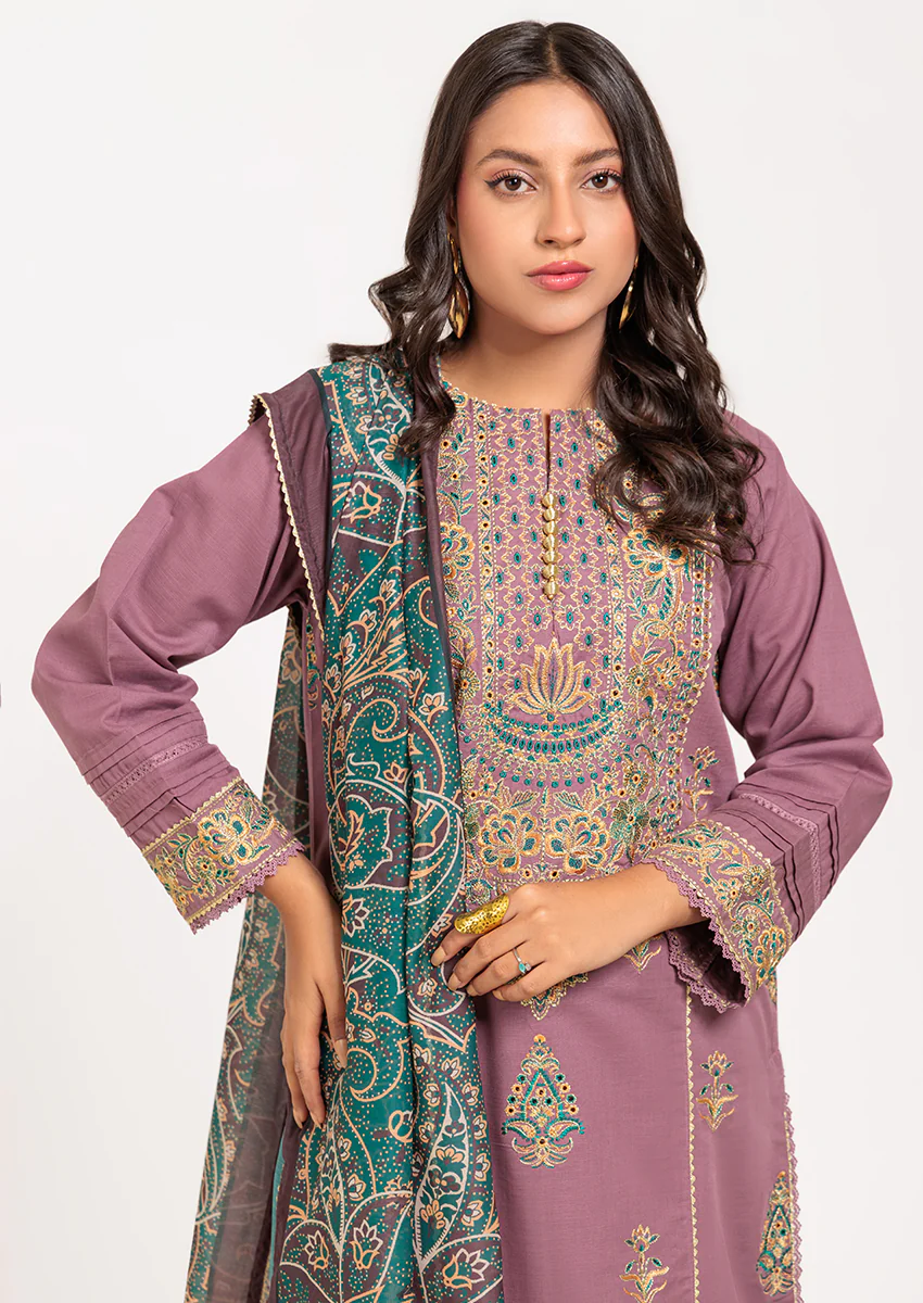 TEA-PINK-KHADDAR-3 PIECE (WS2243P46) - Image 4
