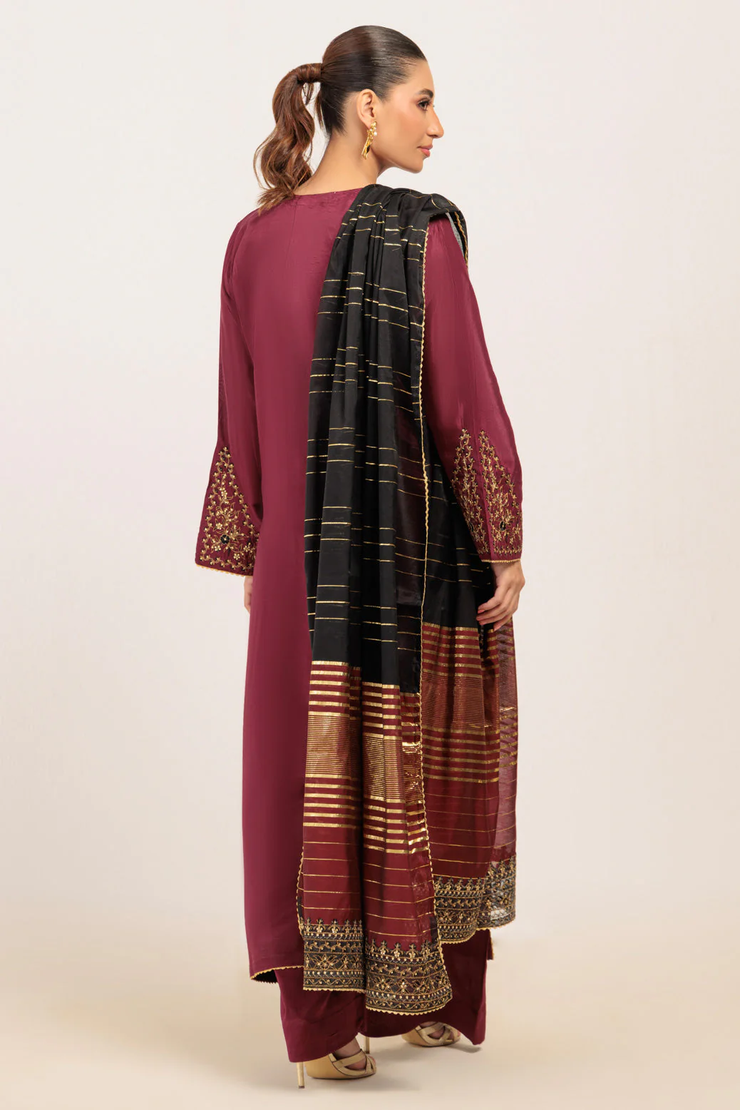 MAROON-SILK-3 PIECE (WS5243P04) - Image 4