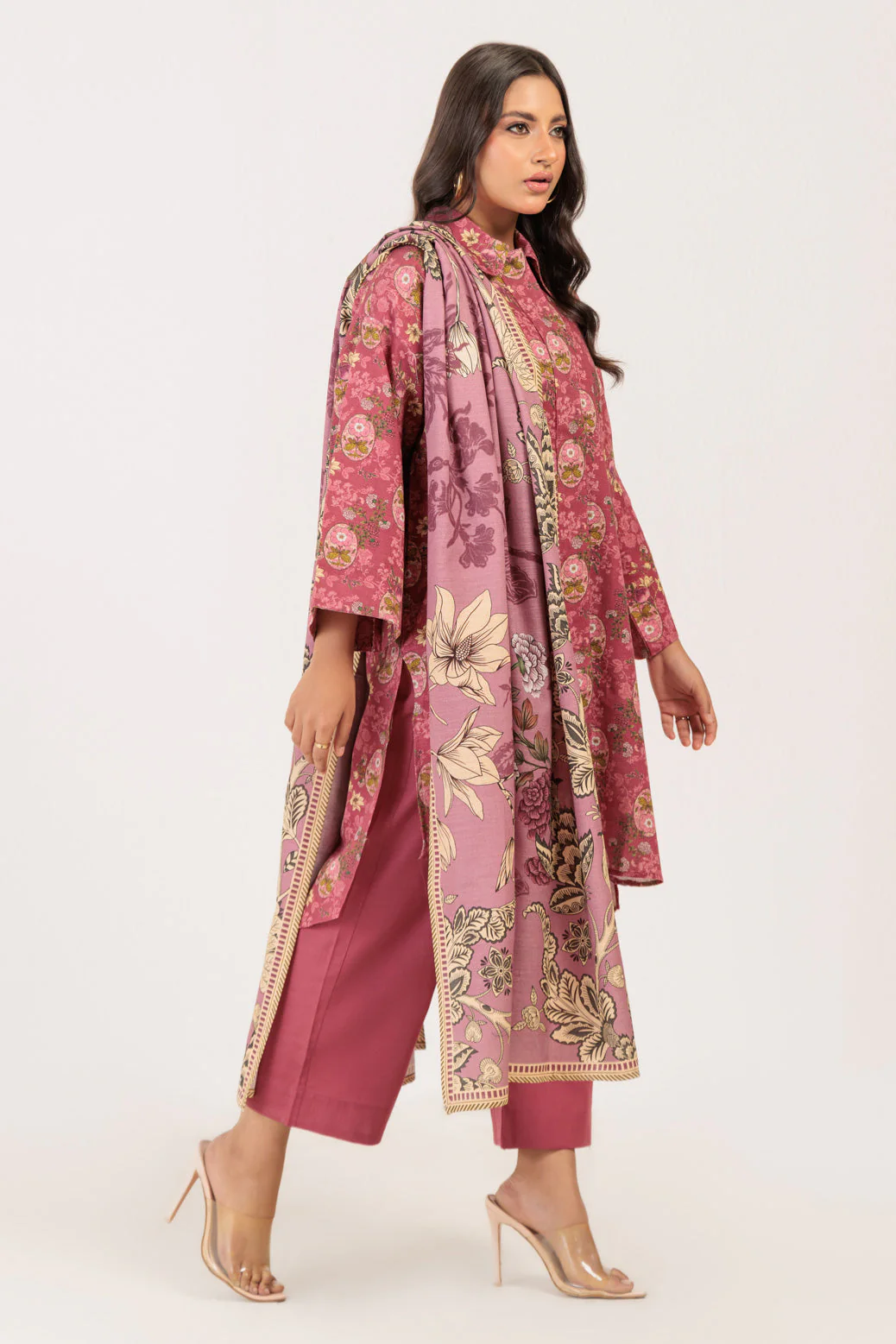 BURGUNDY-KHADDAR-3 PIECE (WS6243P101) - Image 3