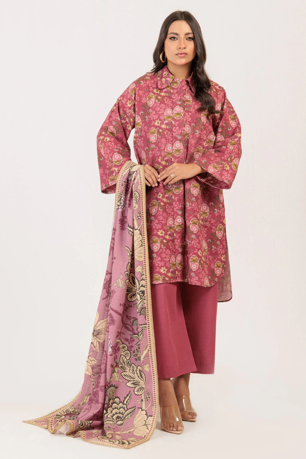 BURGUNDY-KHADDAR-3 PIECE (WS6243P101) - Image 4