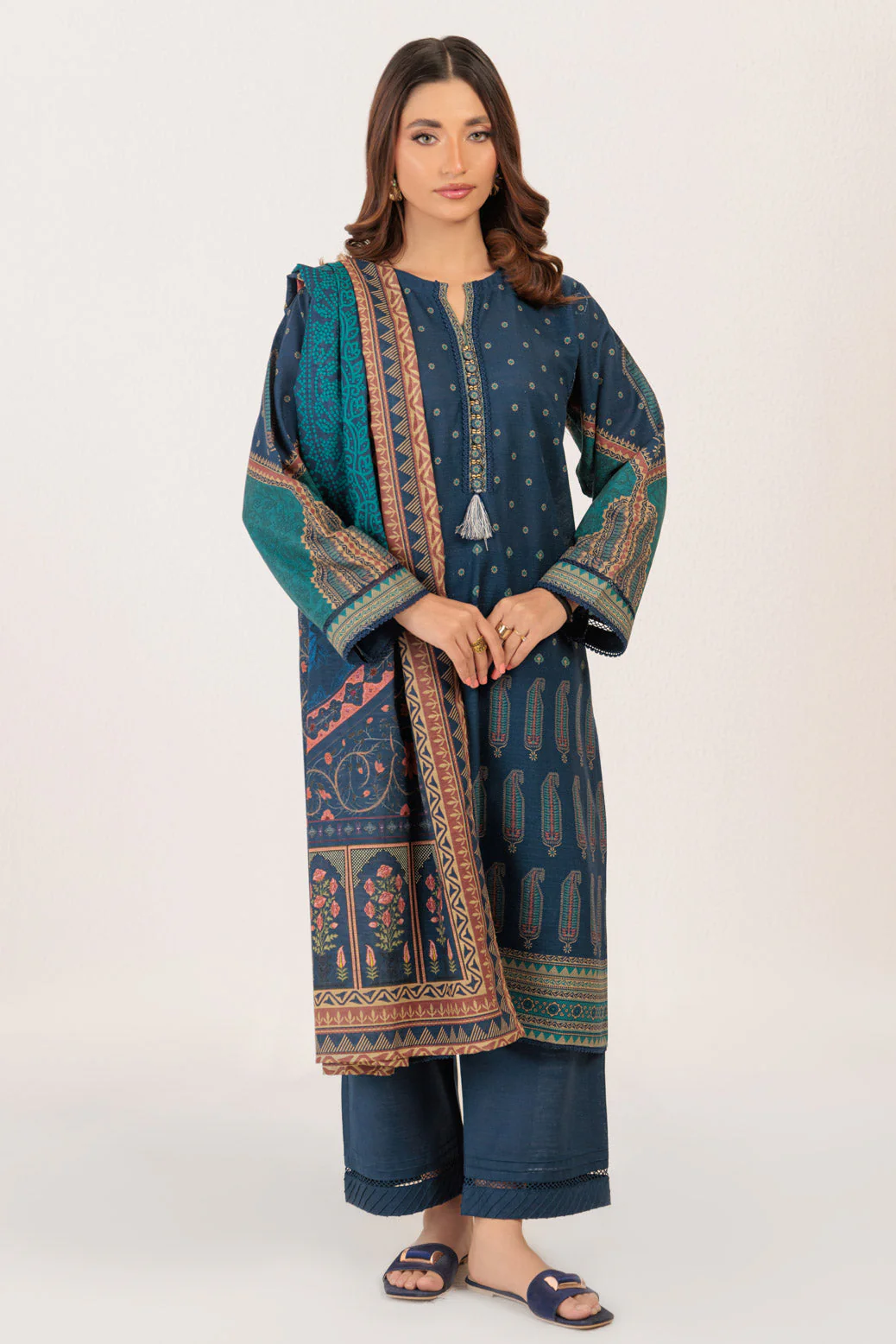 N-BLUE-KHADDAR-3 PIECE (WS6243P43) - Image 3