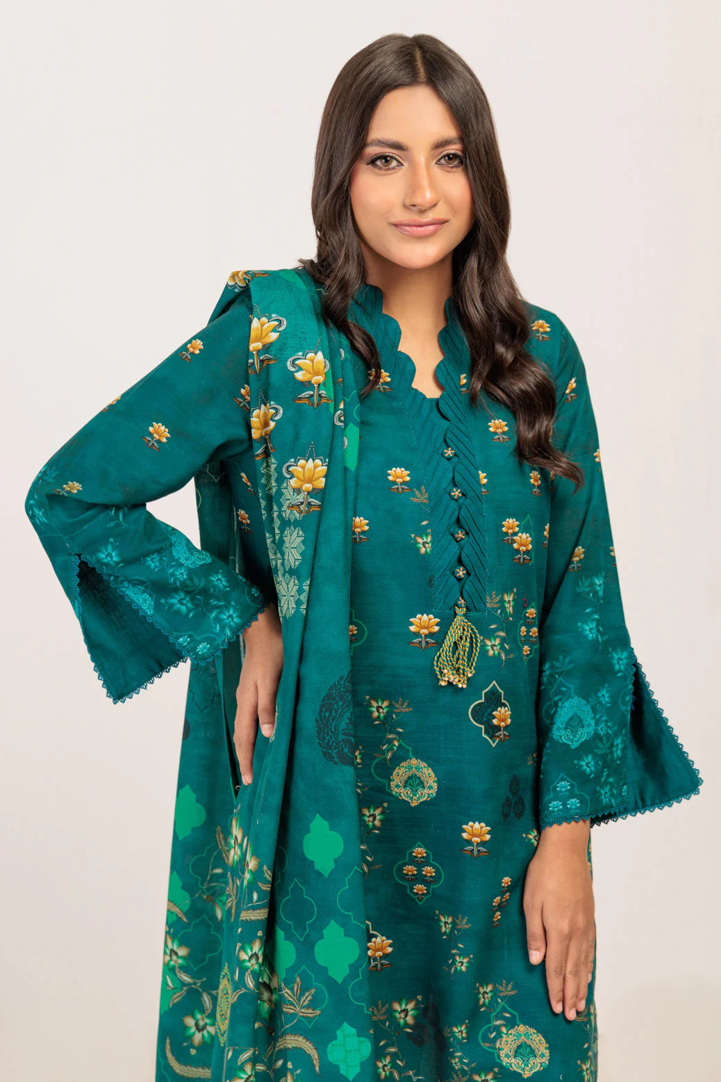 TEAL-KHADDAR-3 PIECE (WS6243P59) - Image 2