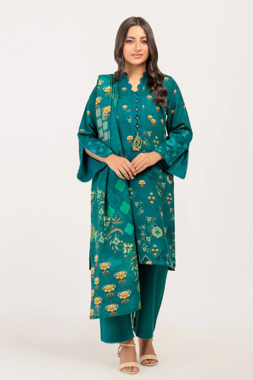 TEAL-KHADDAR-3 PIECE (WS6243P59) - Image 4