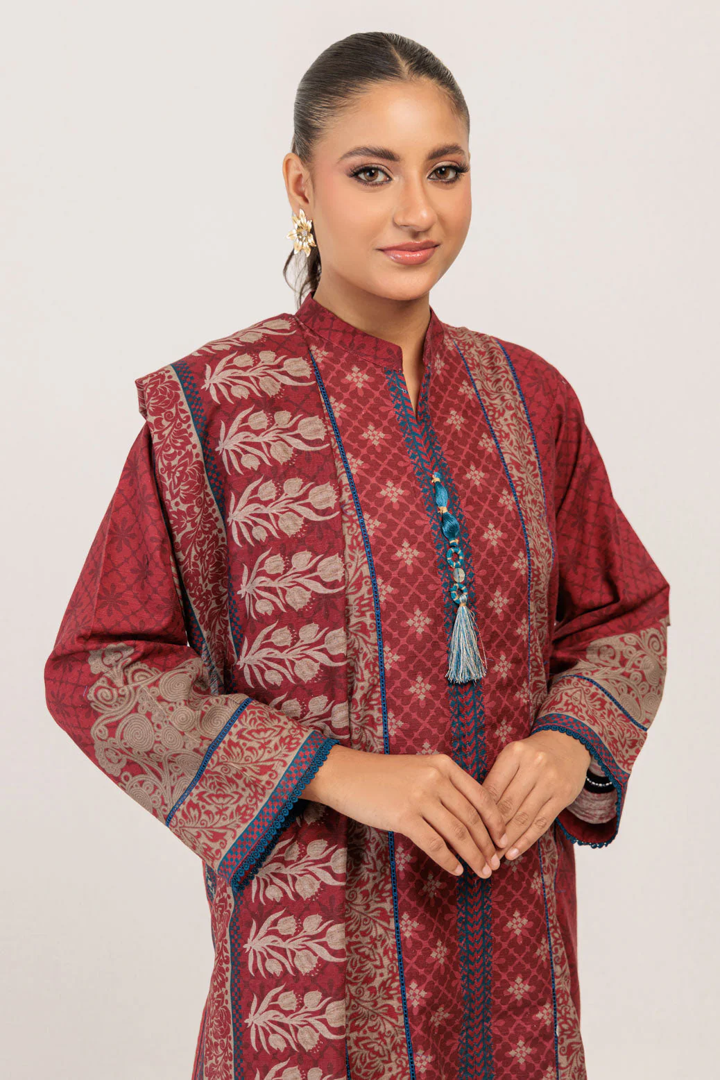 MAROON-KHADDAR-3 PIECE (WS6243P75) - Image 2