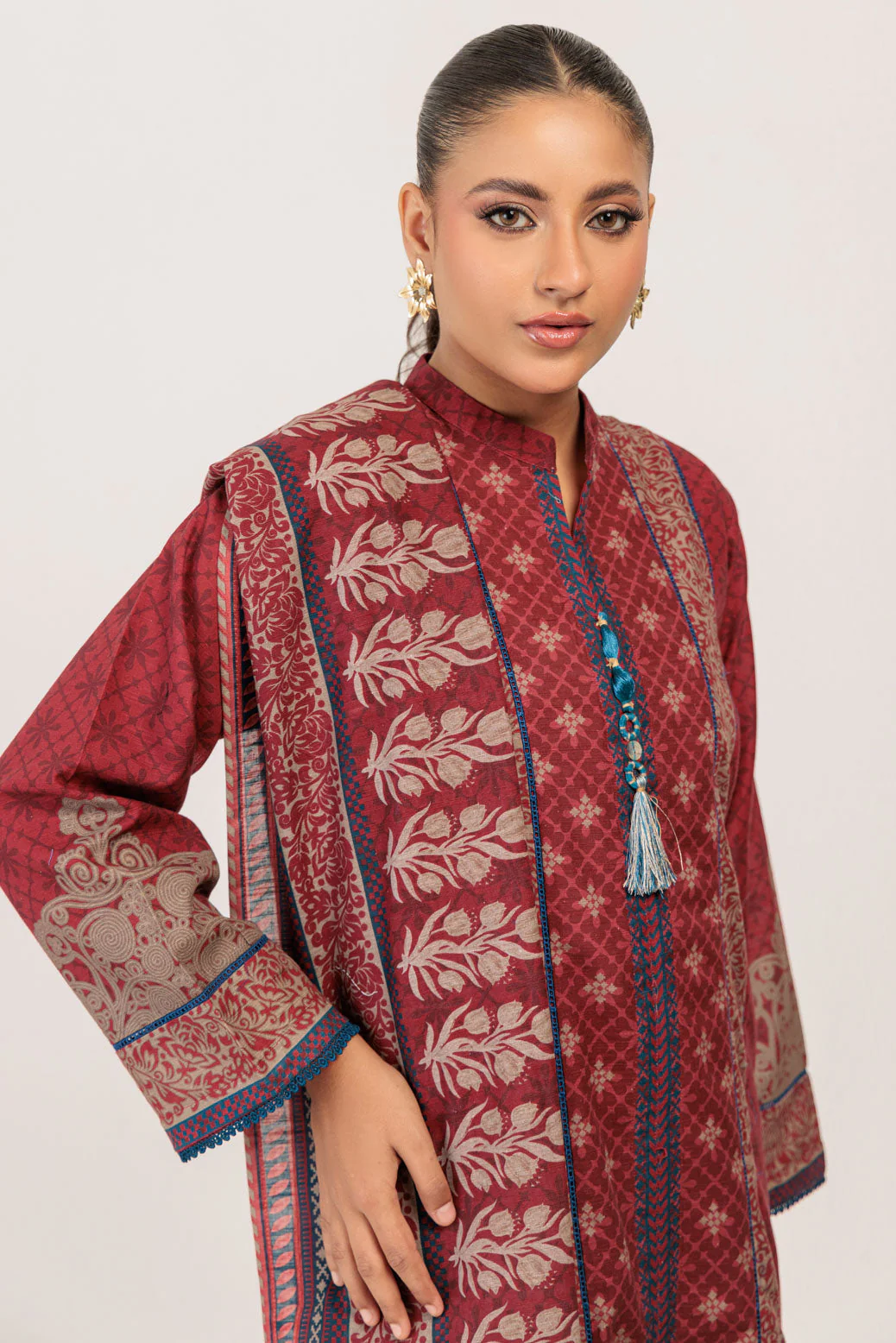 MAROON-KHADDAR-3 PIECE (WS6243P75) - Image 4