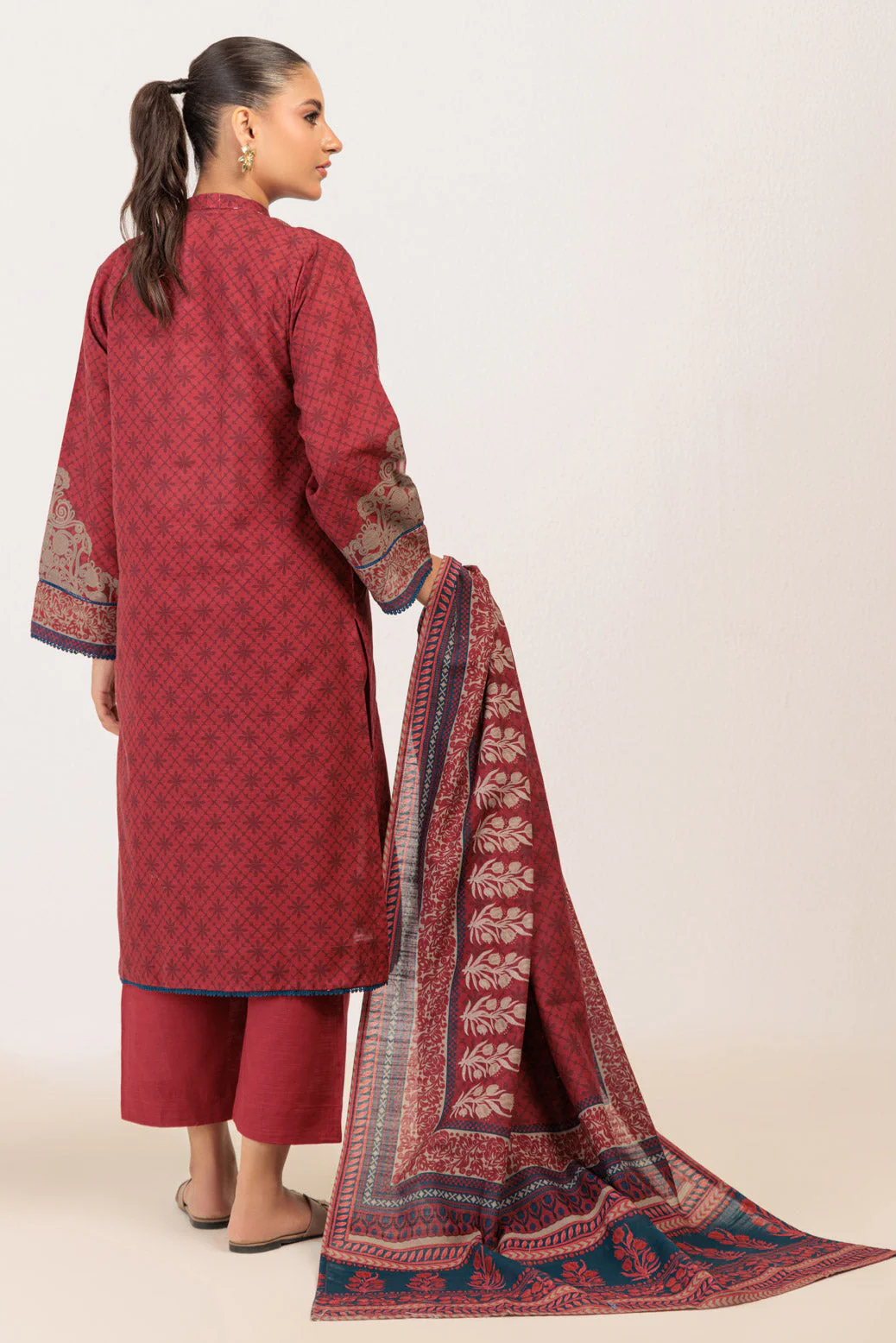 MAROON-KHADDAR-3 PIECE (WS6243P75) - Image 5