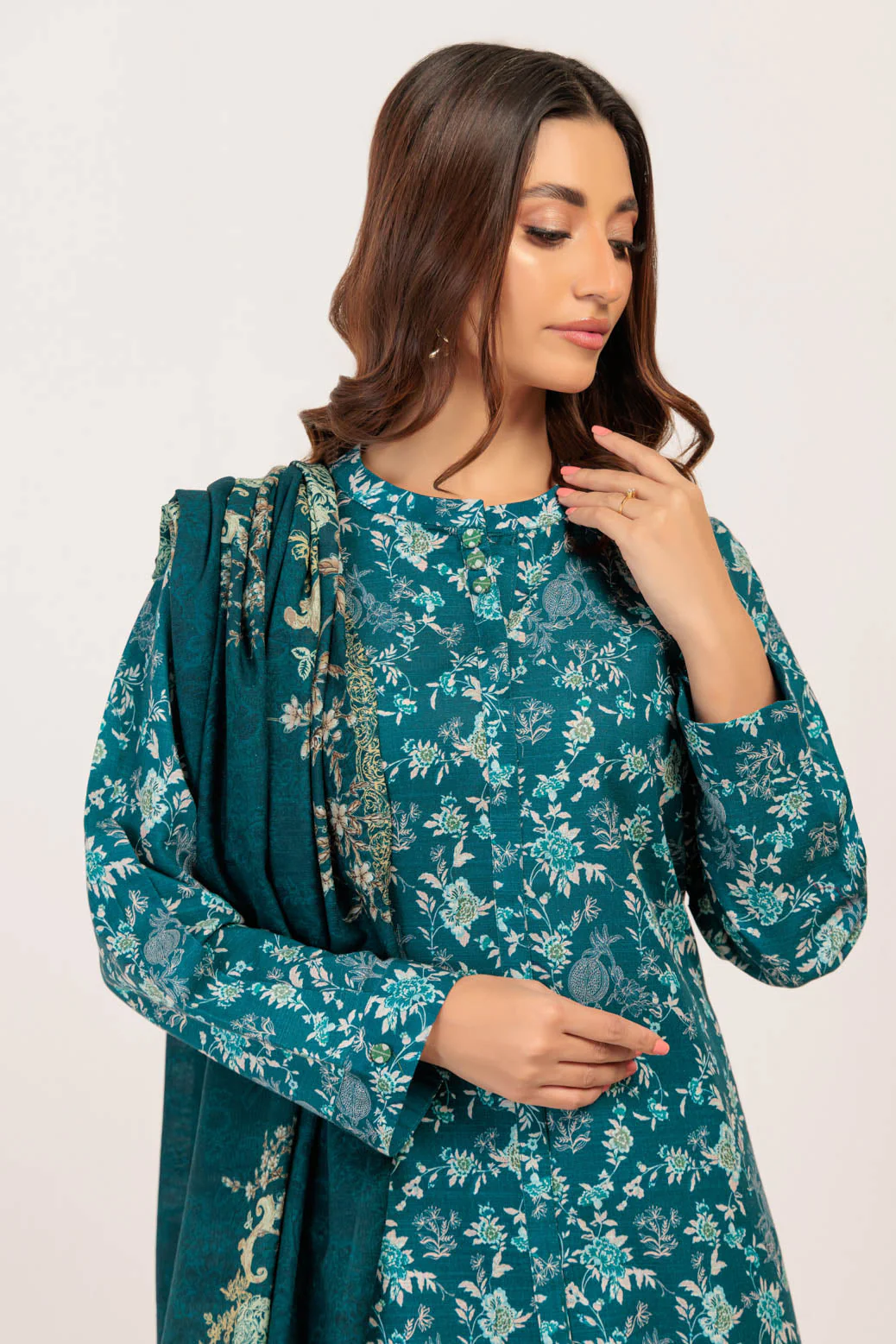 TEAL-KHADDAR-3 PIECE (WS6243P83) - Image 4