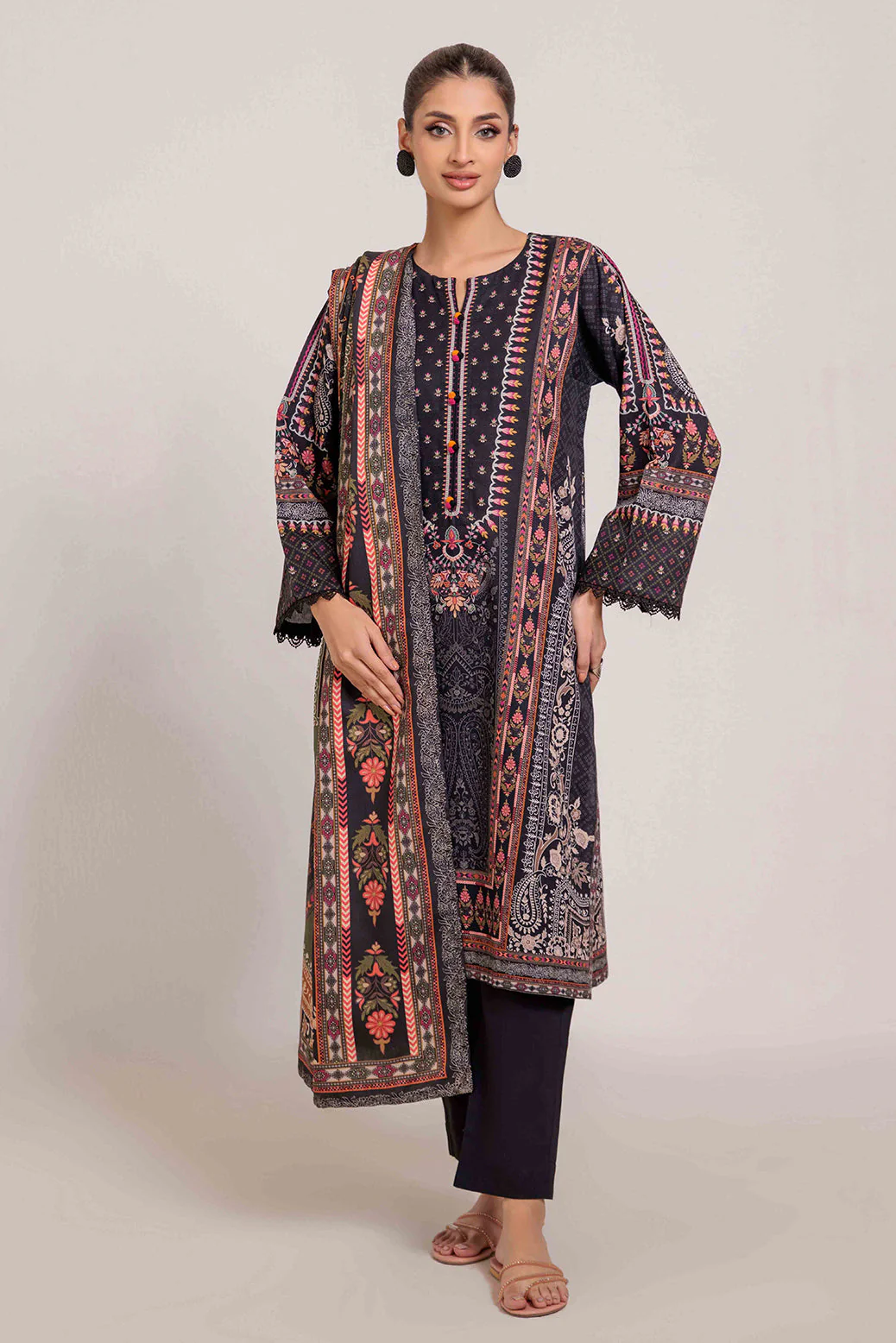 BLACK-KHADDAR-3 PIECE (WS6243P85) - Image 3