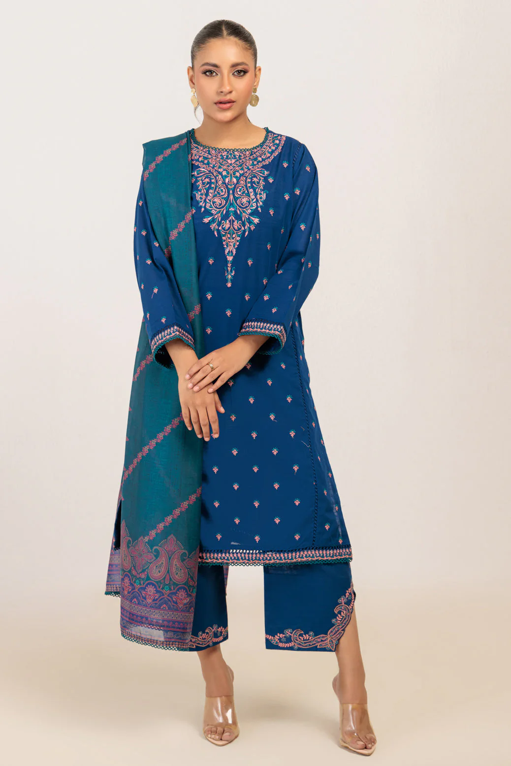 BLUE-KHADDAR-3 PIECE (WS6243P86) - Image 3