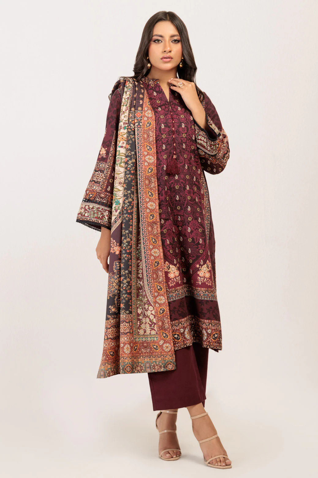 MAROON-KHADDAR-3 PIECE (WS6243P95) - Image 3