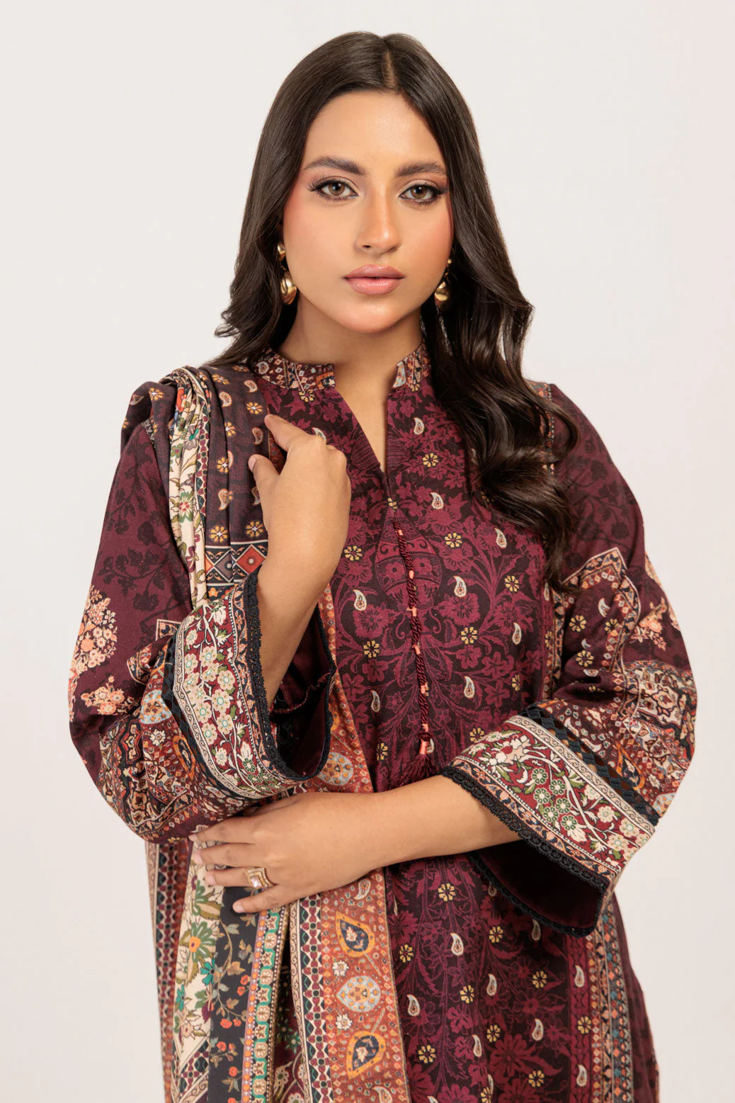 MAROON-KHADDAR-3 PIECE (WS6243P95) - Image 4