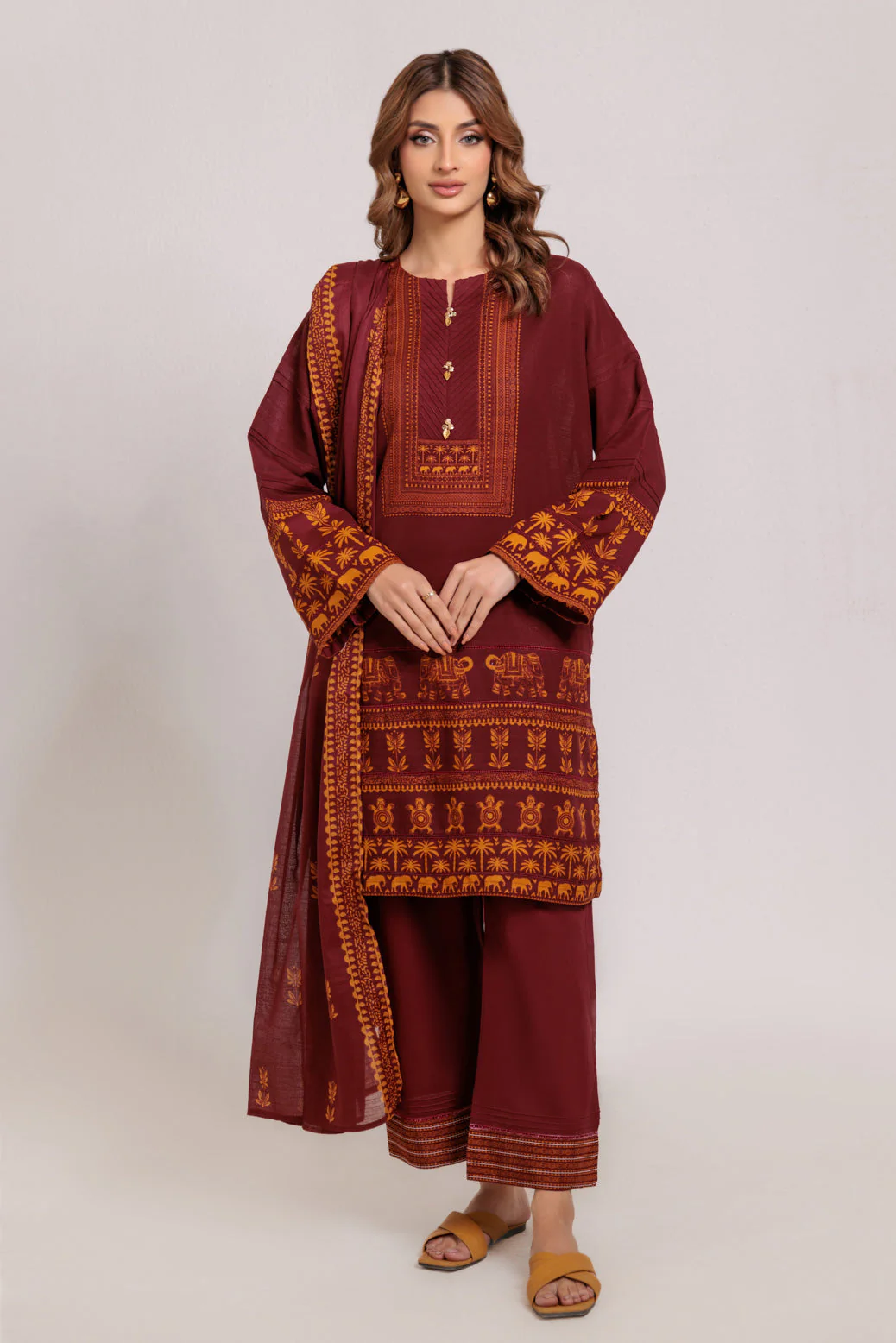 MAROON-CAMBRIC-3 PIECE (WS7243P14) - Image 3