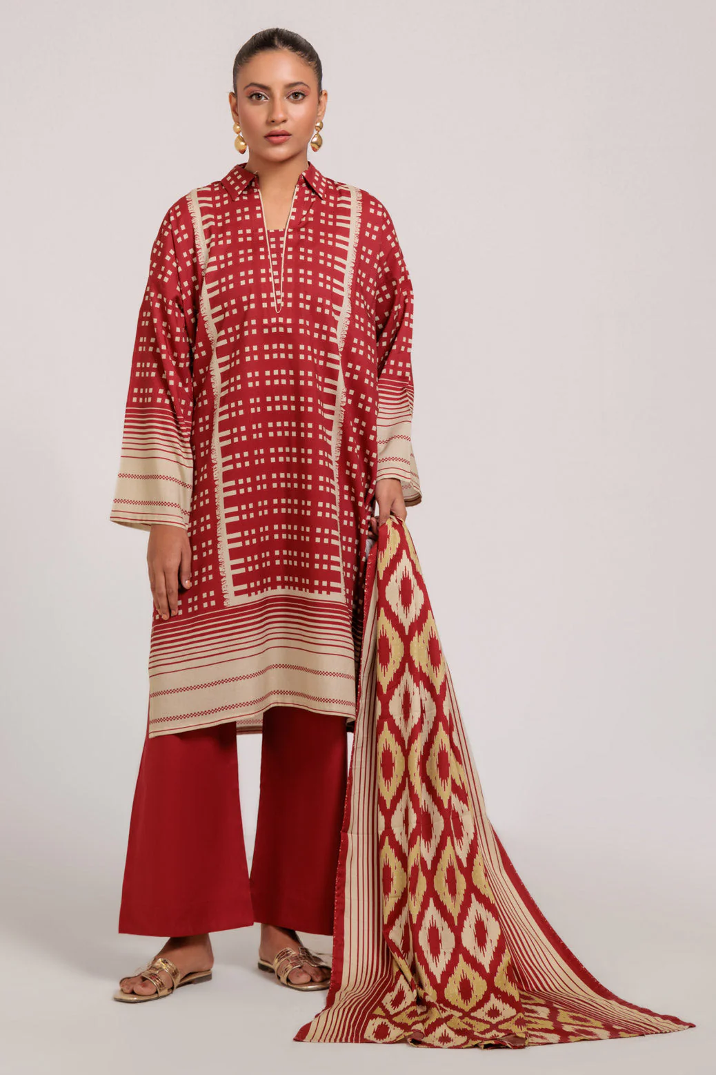 RED-VISCOSE-3 PIECE (WS7243P24) - Image 3