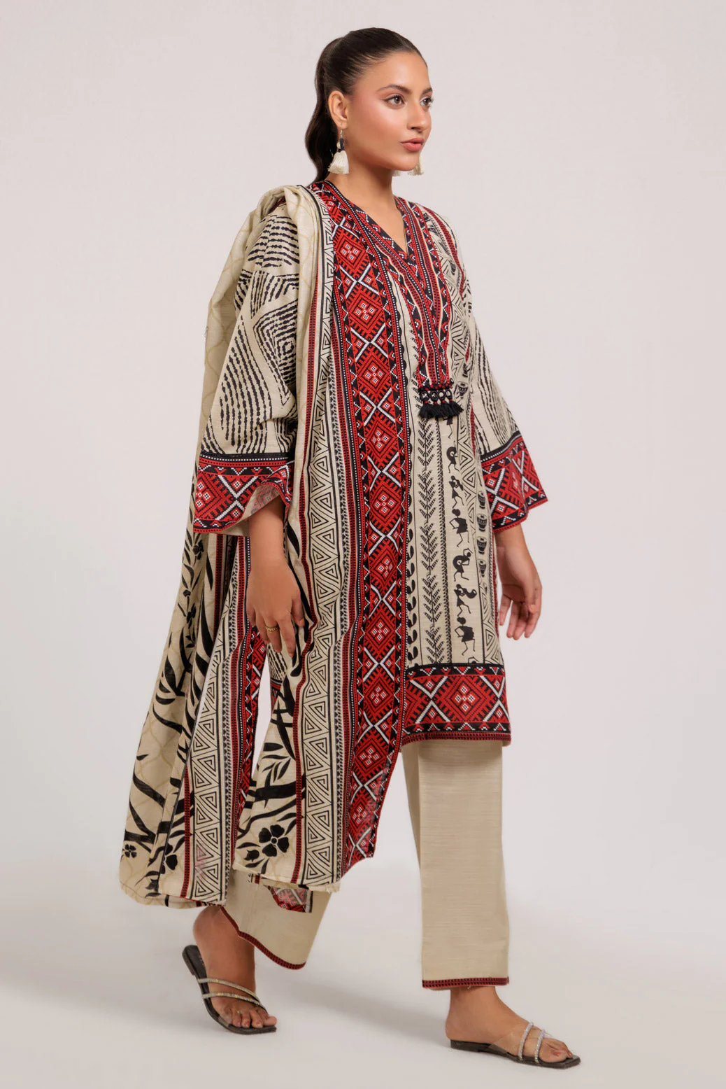 BEIGE-KHADDAR-3 PIECE (WS7243P33) - Image 3