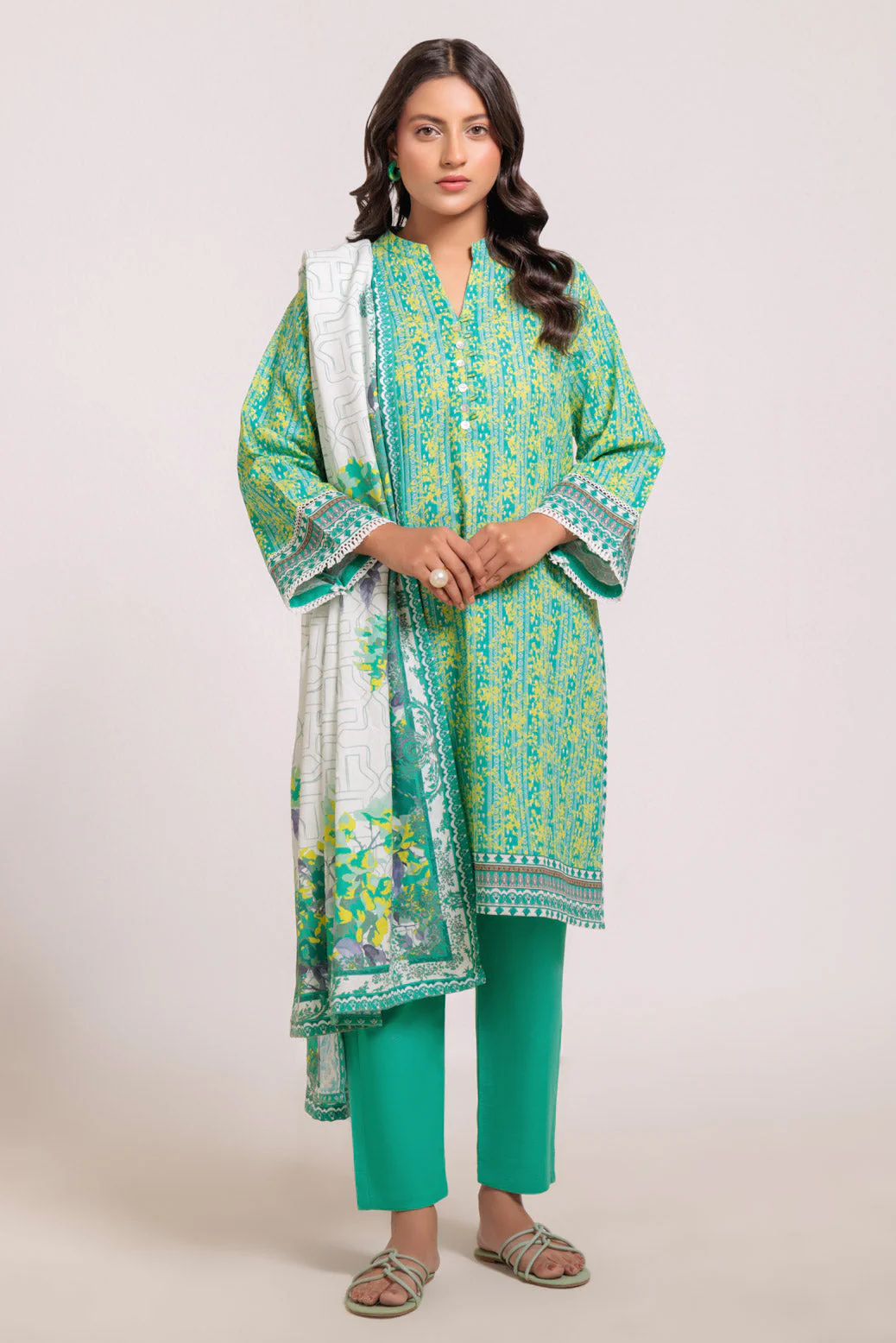 GREEN-KHADDAR-3 PIECE (WS7243P50) - Image 4