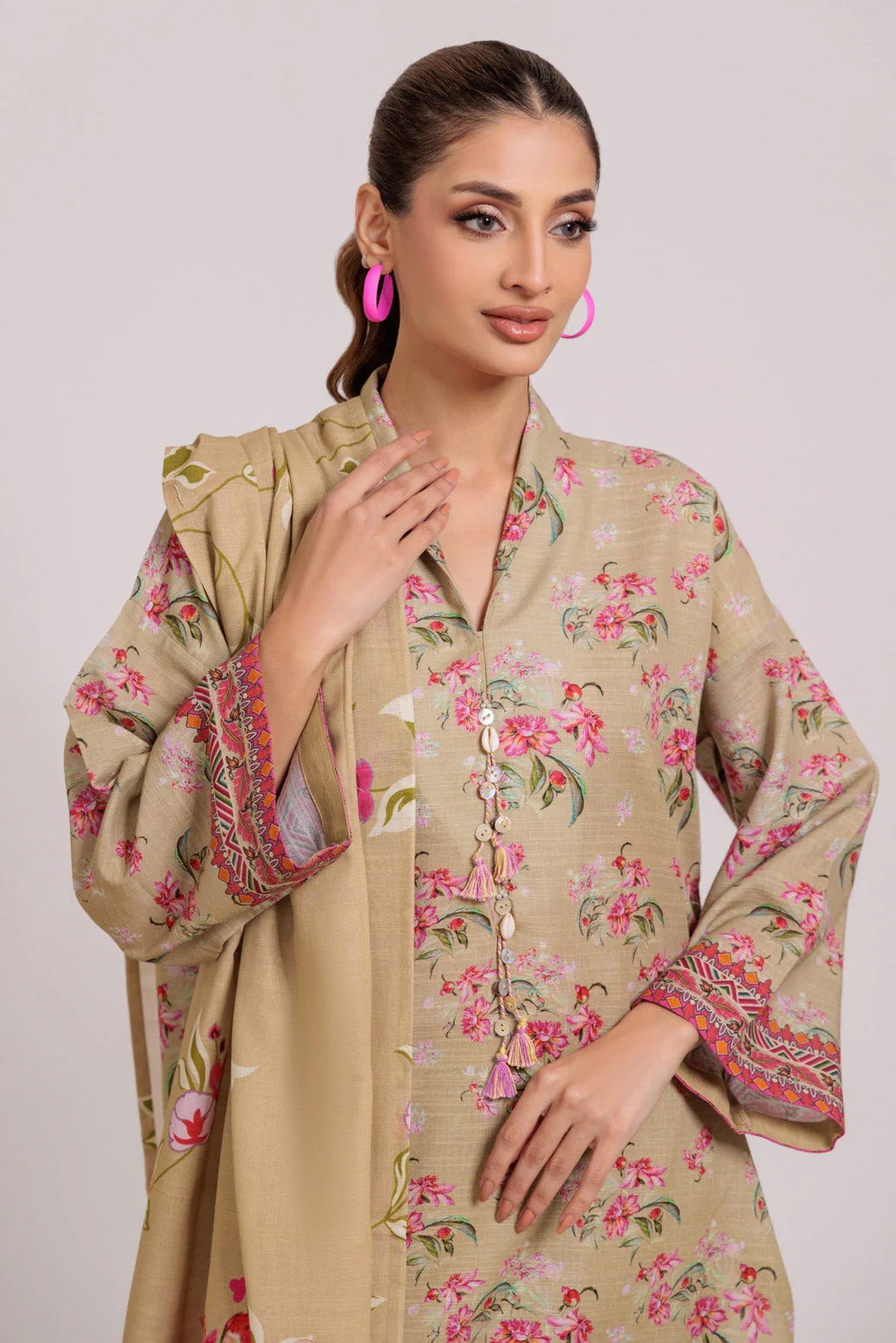 BEIGE-KHADDAR-3 PIECE (WS7243P53) - Image 2