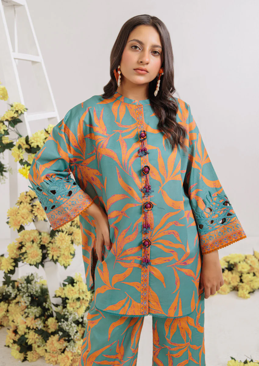 Teal Leaves - 2 Pc (WU25ST2029) - Image 5