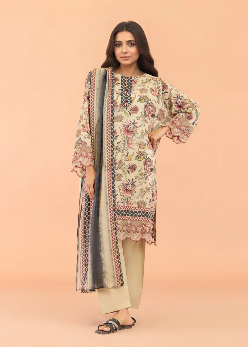 Beige-Lawn-3 Piece (WU3PPBS25KA7A14P) - Image 4