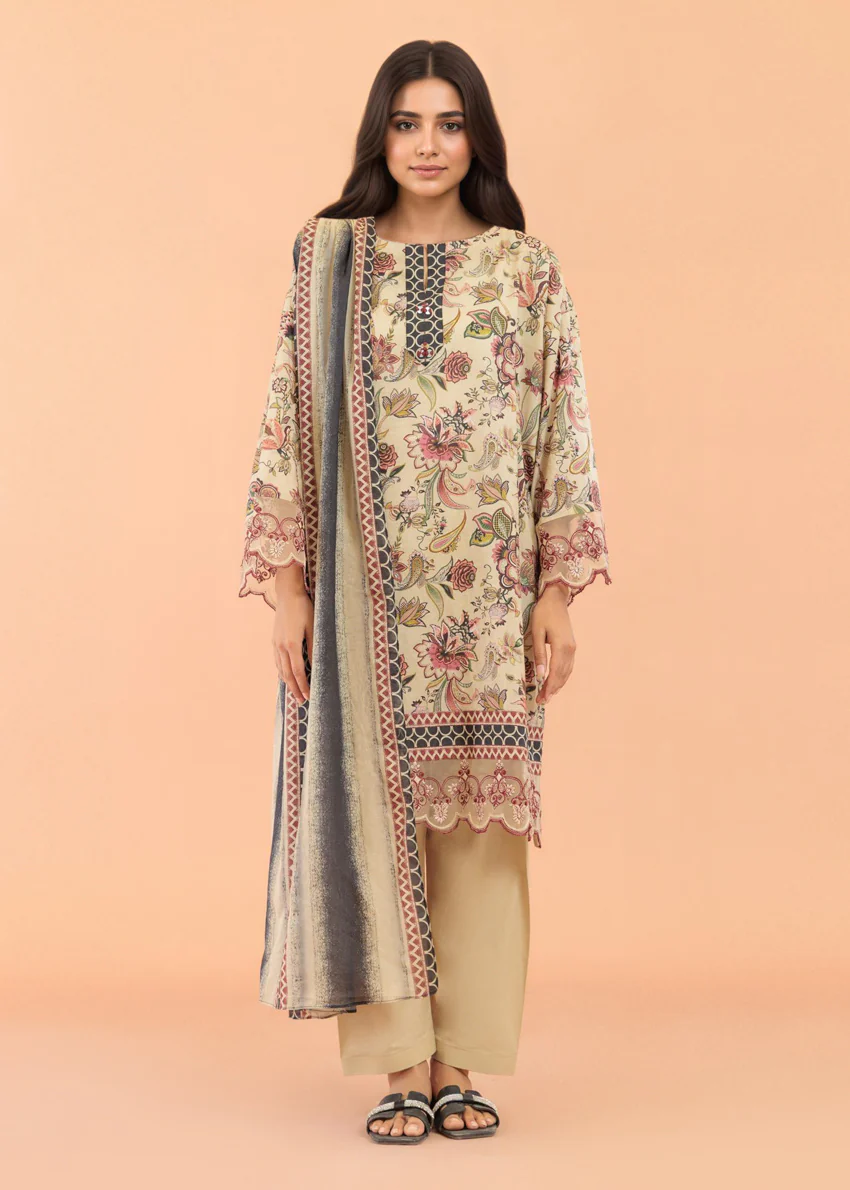 Beige-Lawn-3 Piece (WU3PPBS25KA7A14P) - Image 5