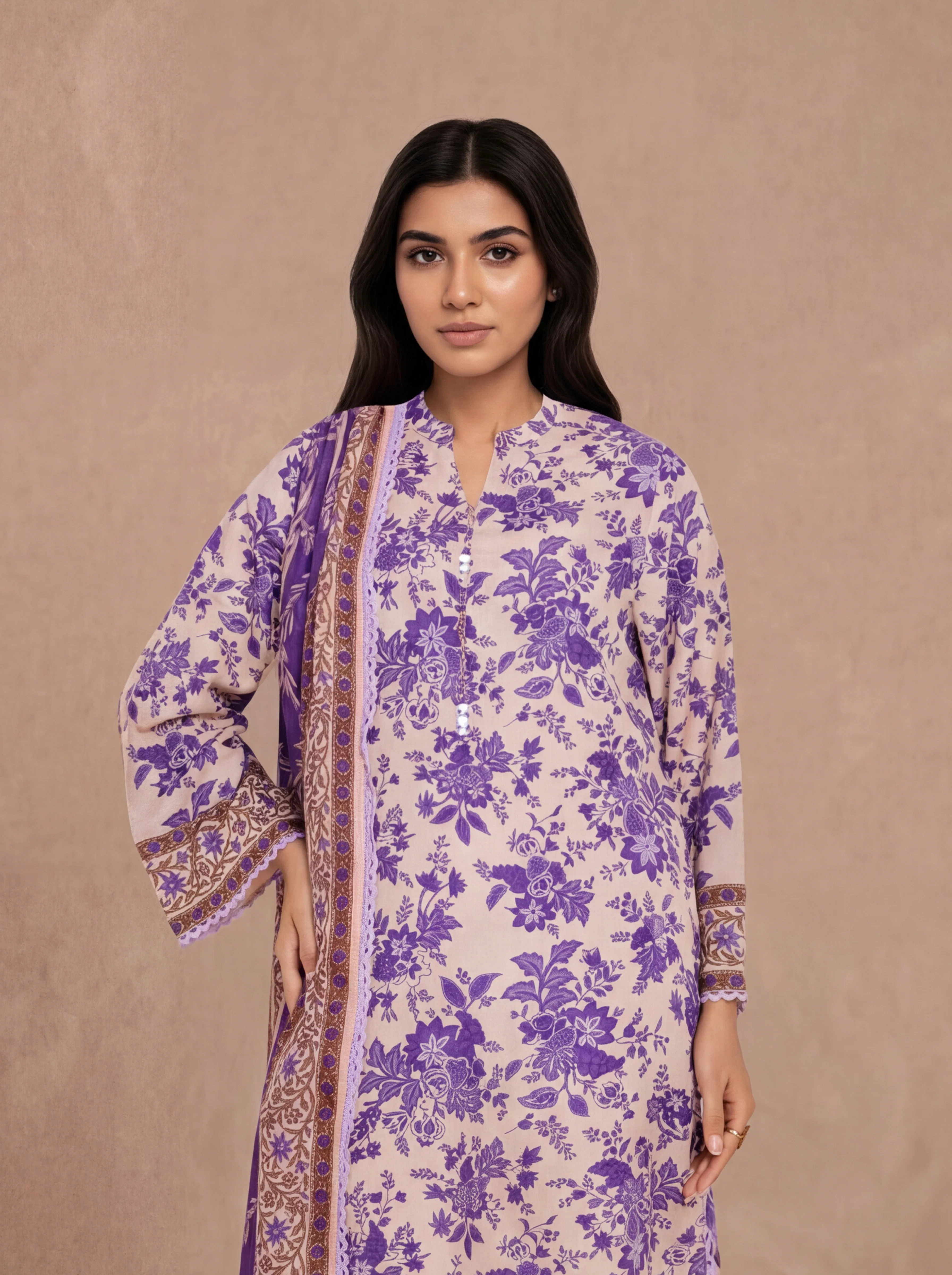 Beige- Cotton-3 Piece (WU3PPBS25SO6J38P) - Image 2