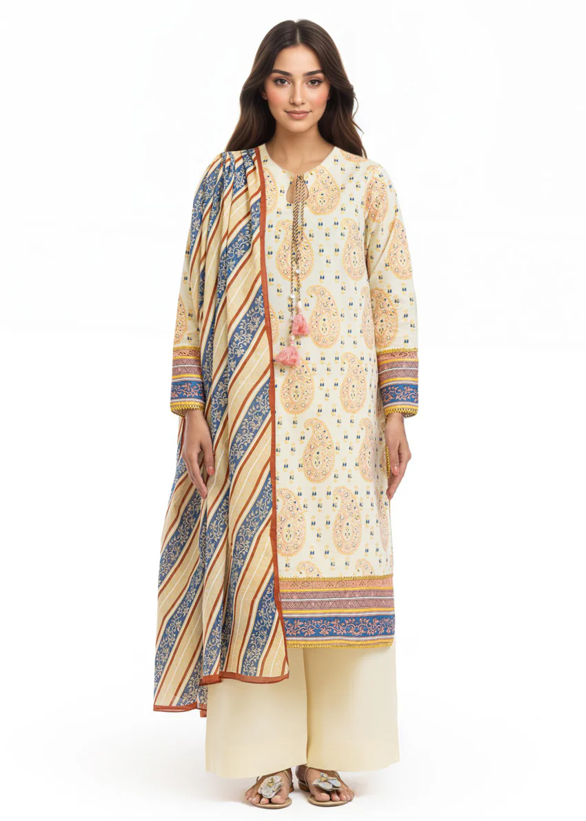 Mughal Paisley - 3 Pc (WU3PPBS26LI1F18) - Image 3