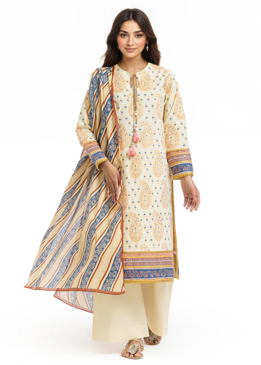 Mughal Paisley - 3 Pc (WU3PPBS26LI1F18) - Image 4
