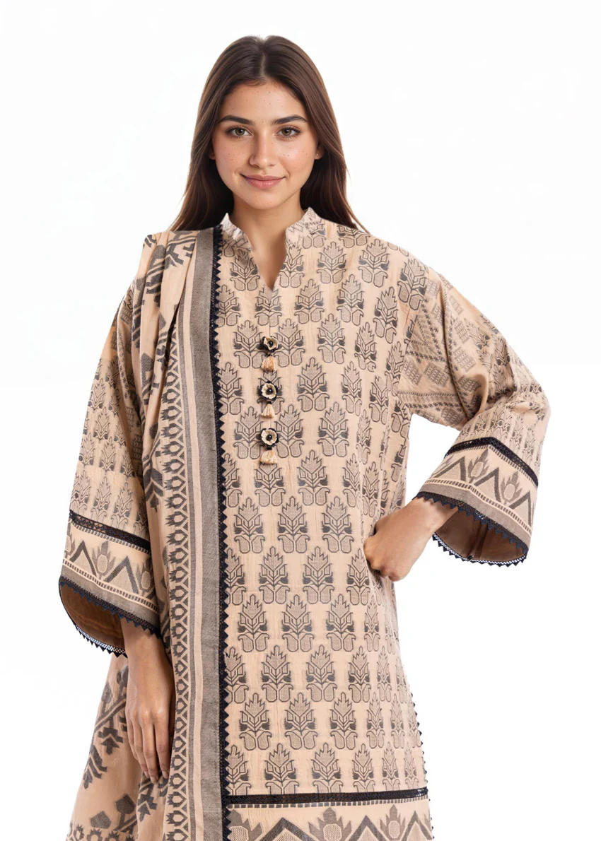 L-Brown-Jacquard-3 Piece (WU3PSBS26K2M1) - Image 3