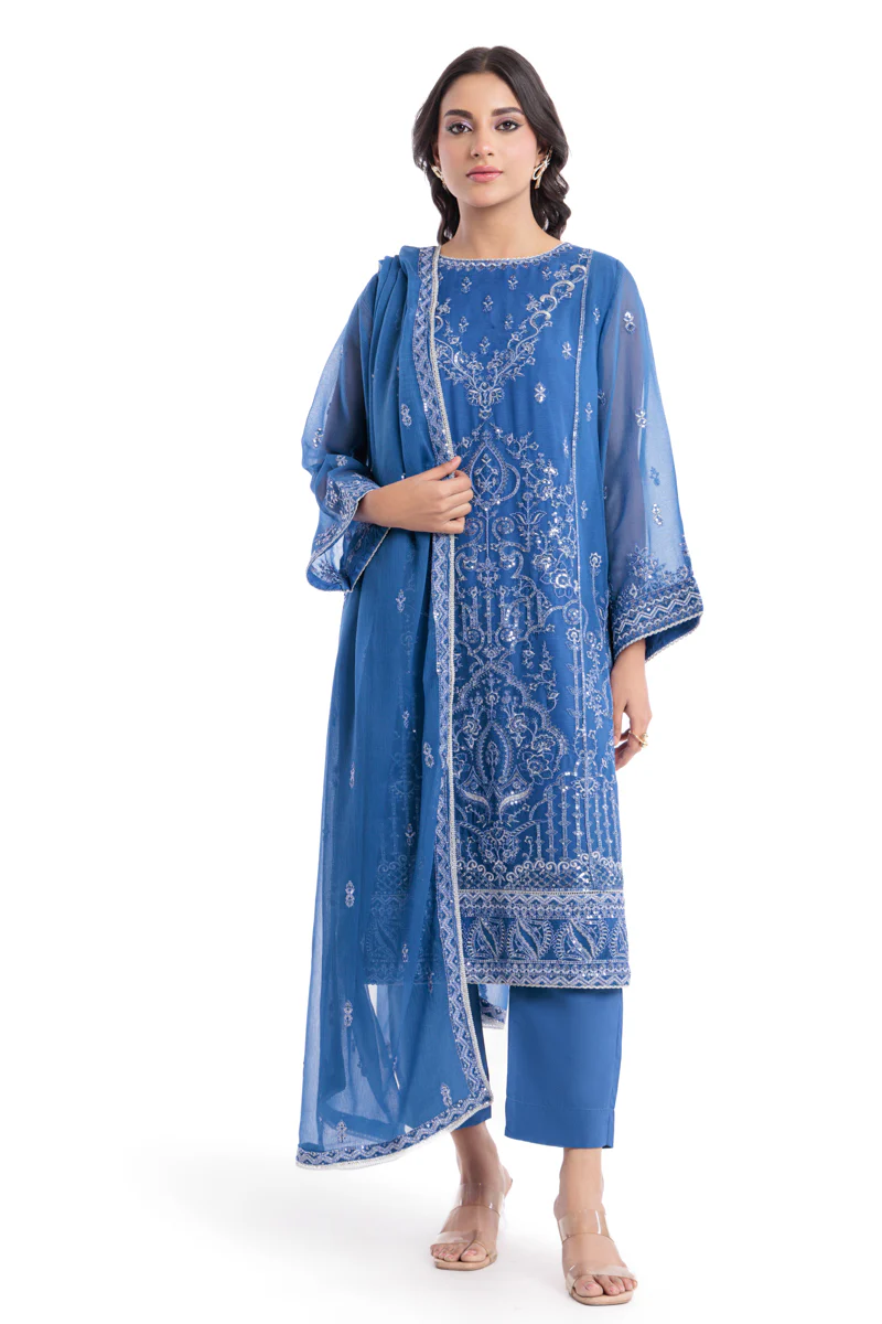 Blue-Chiffon-3 Piece (WU3PSLS25AF13P) - Image 2