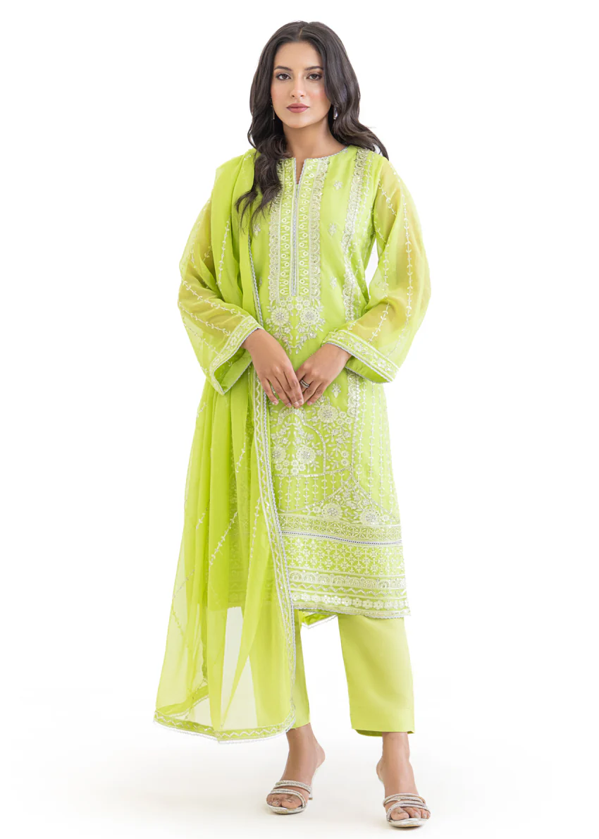Green-Chiffon-3 Piece (WU3PSLS25AF3P) - Image 2