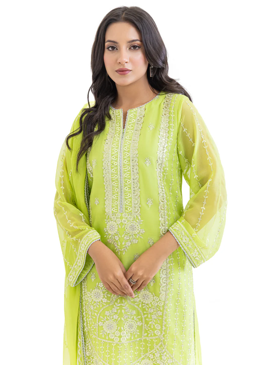 Green-Chiffon-3 Piece (WU3PSLS25AF3P) - Image 7