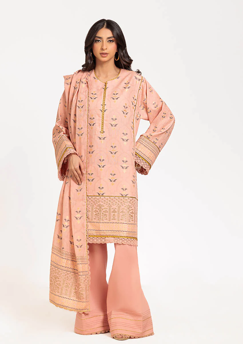 Peach-Jacquard-3 Pc (WUS25J3004) - Image 3