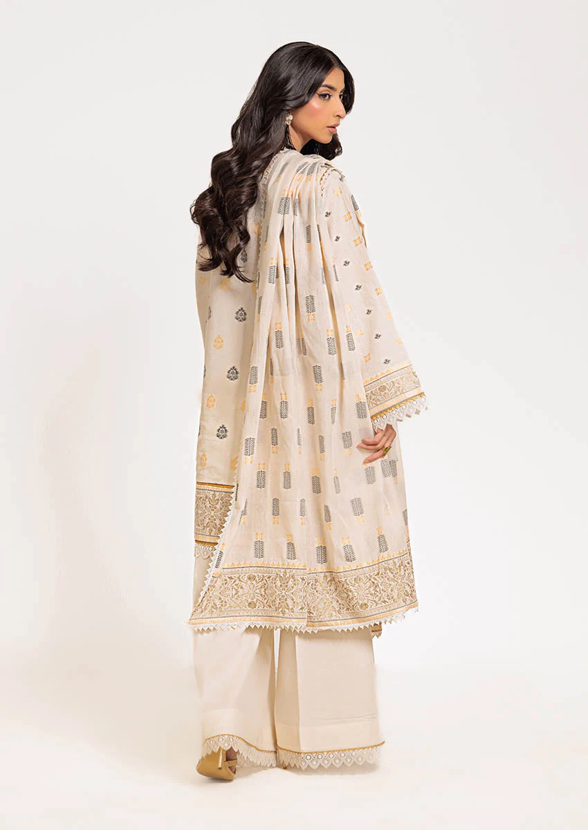 Cream-Jacquard-3 Pc (WUS25J3008) - Image 2