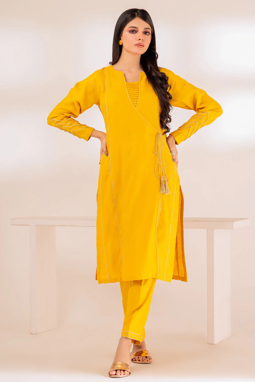 YELLOW-JACQUARD-2 PIECE (JSS232P03) - Image 3