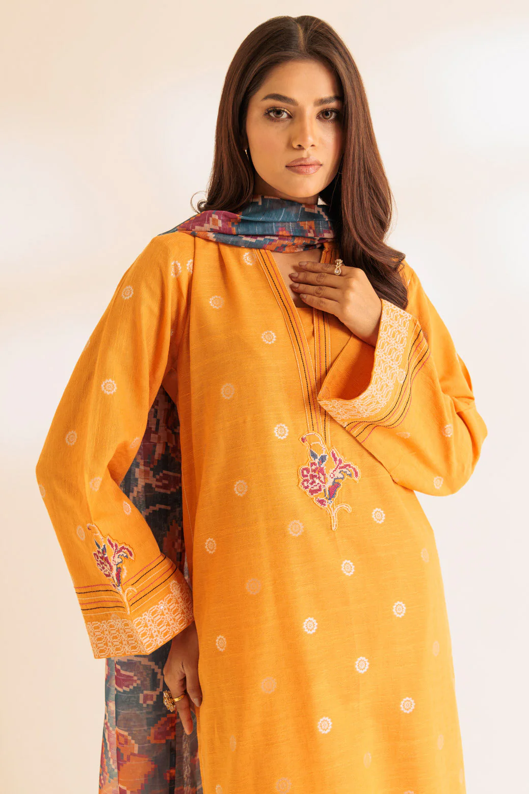 YELLOW-JACQUARD-3 PIECE (SS6243P04) - Image 2