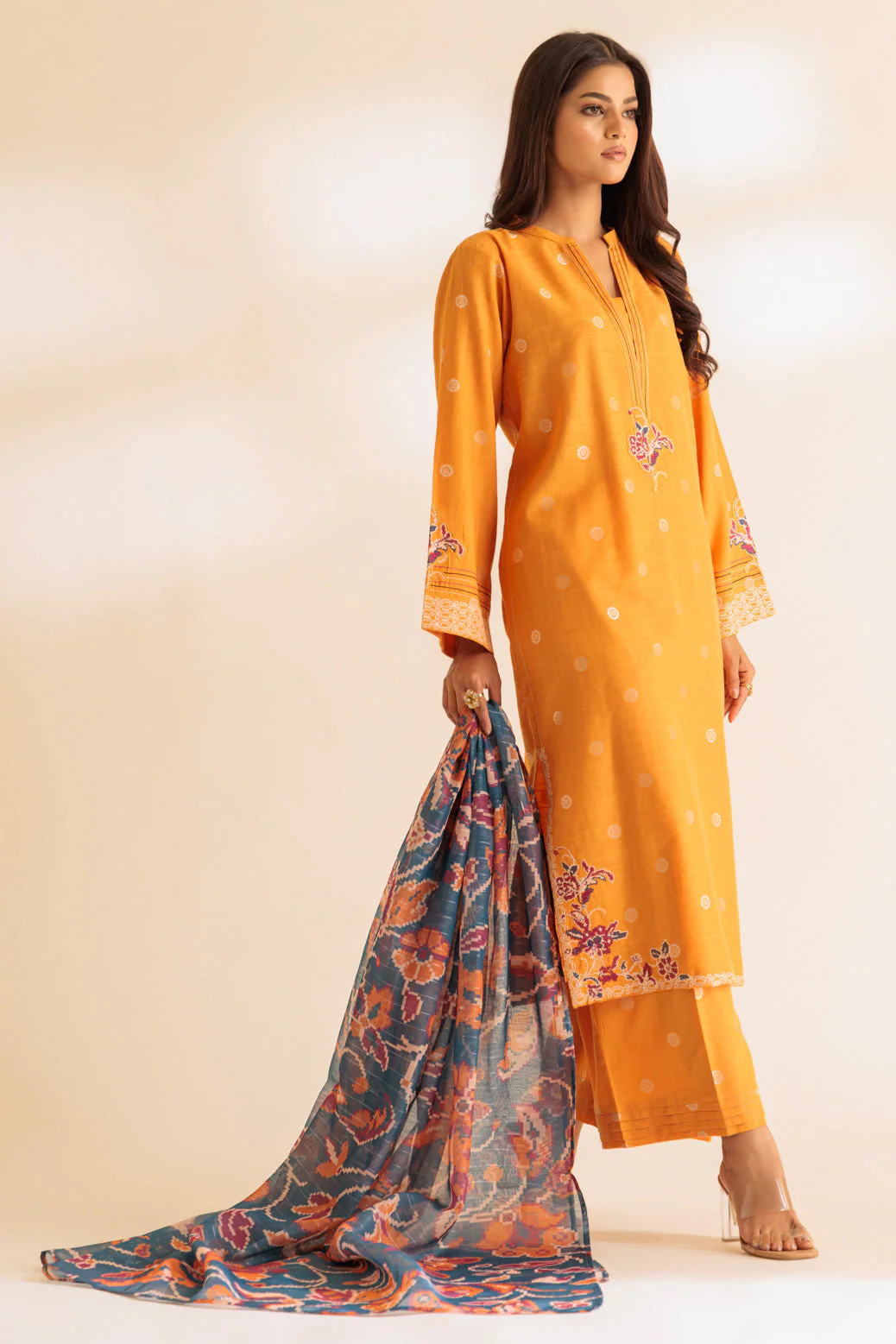 YELLOW-JACQUARD-3 PIECE (SS6243P04) - Image 3