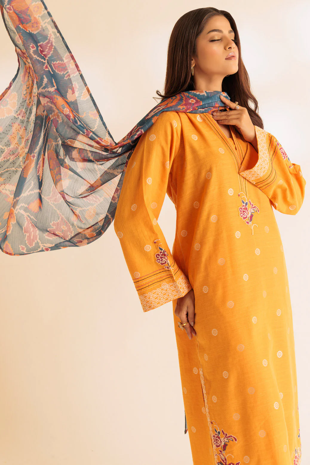 YELLOW-JACQUARD-3 PIECE (SS6243P04) - Image 4