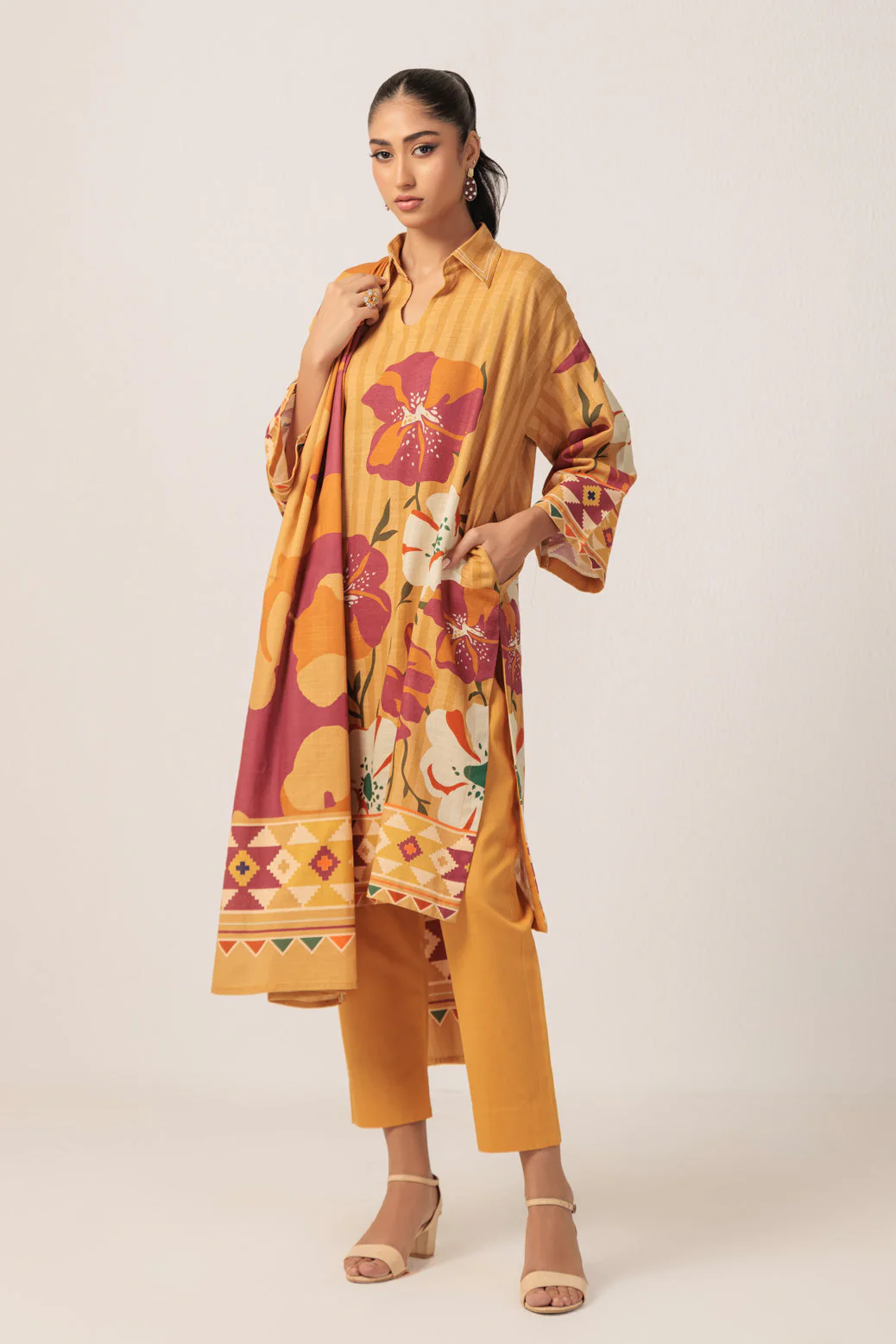 YELLOW-KHADDAR-3 PIECE (WS2243P43) - Image 4