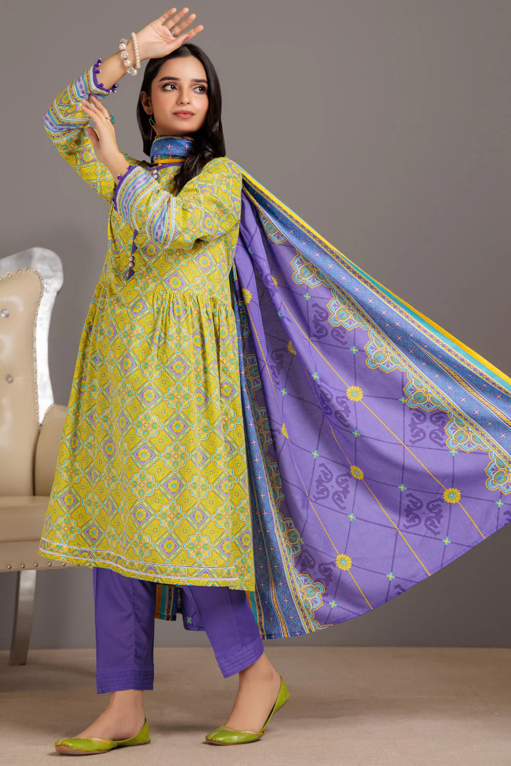 YELLOW-LAWN-3 PIECE (SAS233P46) - Image 2