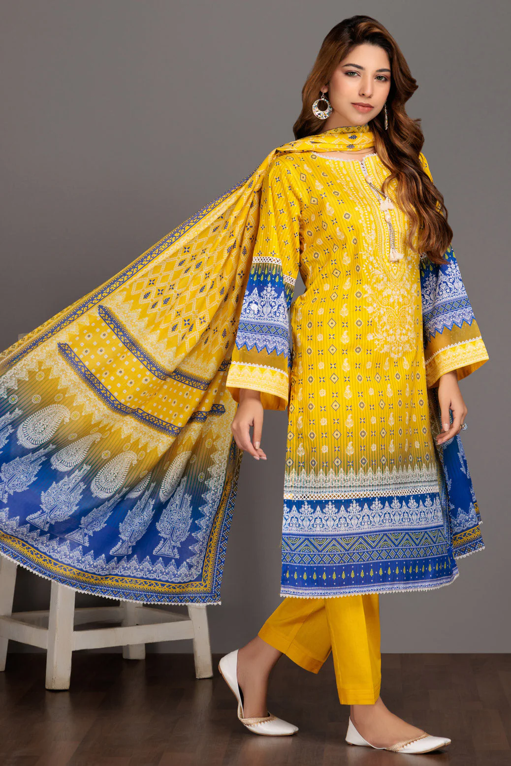 YELLOW-LAWN-3 PIECE (SSS233P62) - Image 5